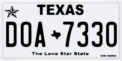 TX license plate DOA7330
