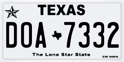 TX license plate DOA7332