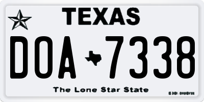TX license plate DOA7338
