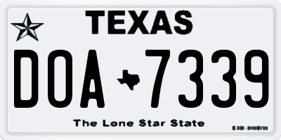 TX license plate DOA7339