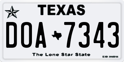 TX license plate DOA7343