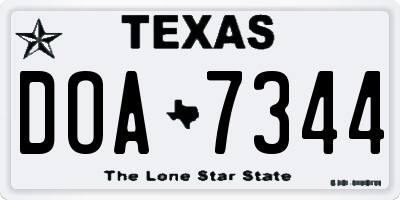 TX license plate DOA7344