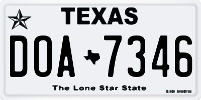 TX license plate DOA7346