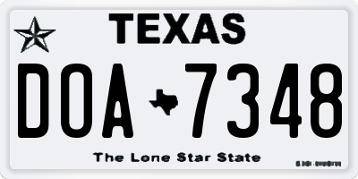 TX license plate DOA7348