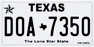 TX license plate DOA7350