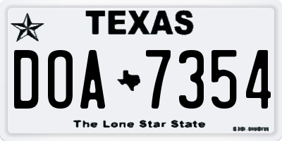 TX license plate DOA7354