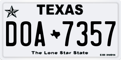 TX license plate DOA7357
