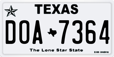 TX license plate DOA7364