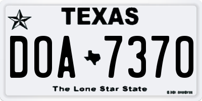 TX license plate DOA7370