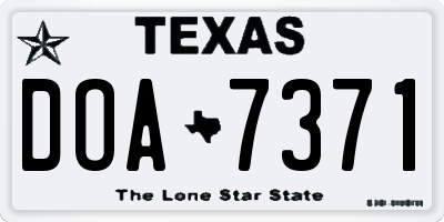 TX license plate DOA7371