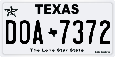 TX license plate DOA7372