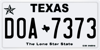 TX license plate DOA7373