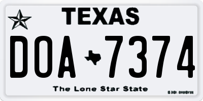 TX license plate DOA7374