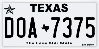 TX license plate DOA7375