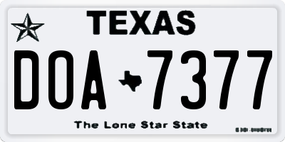 TX license plate DOA7377