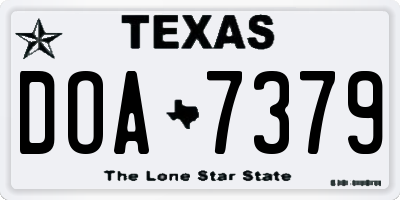 TX license plate DOA7379