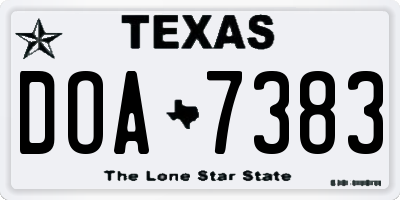 TX license plate DOA7383