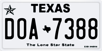 TX license plate DOA7388