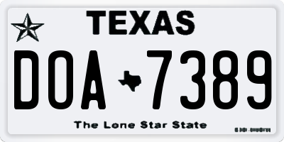 TX license plate DOA7389