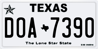 TX license plate DOA7390