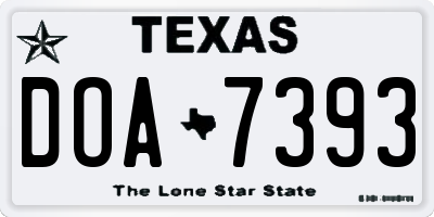 TX license plate DOA7393