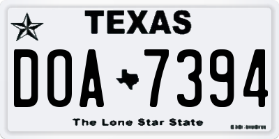 TX license plate DOA7394