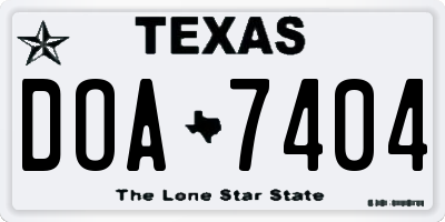 TX license plate DOA7404