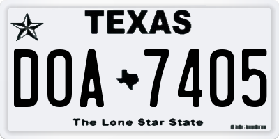 TX license plate DOA7405
