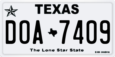 TX license plate DOA7409