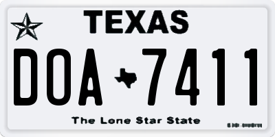 TX license plate DOA7411