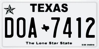 TX license plate DOA7412