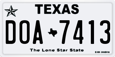 TX license plate DOA7413