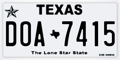 TX license plate DOA7415