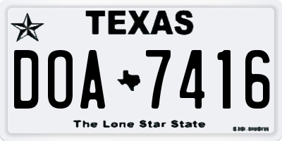 TX license plate DOA7416
