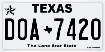 TX license plate DOA7420