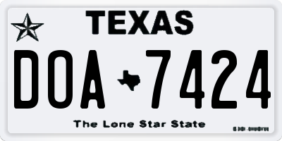 TX license plate DOA7424