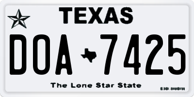 TX license plate DOA7425