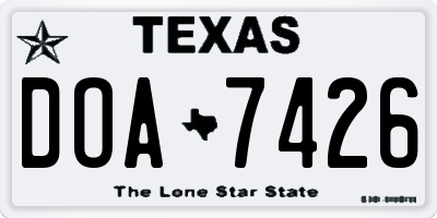 TX license plate DOA7426