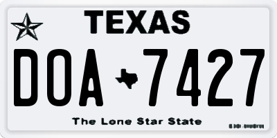 TX license plate DOA7427