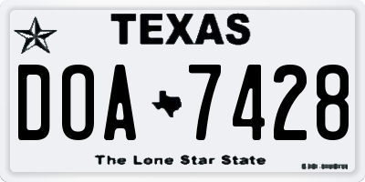 TX license plate DOA7428