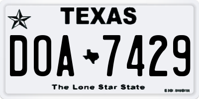 TX license plate DOA7429