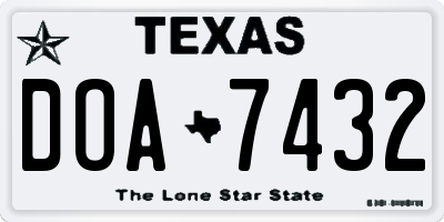 TX license plate DOA7432