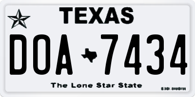 TX license plate DOA7434