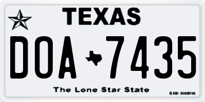 TX license plate DOA7435