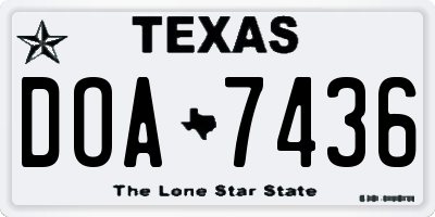 TX license plate DOA7436