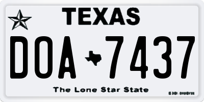 TX license plate DOA7437