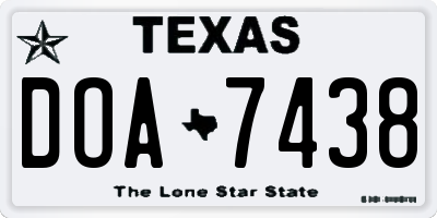 TX license plate DOA7438
