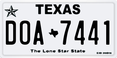 TX license plate DOA7441