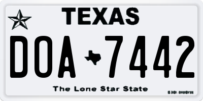 TX license plate DOA7442