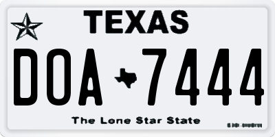 TX license plate DOA7444
